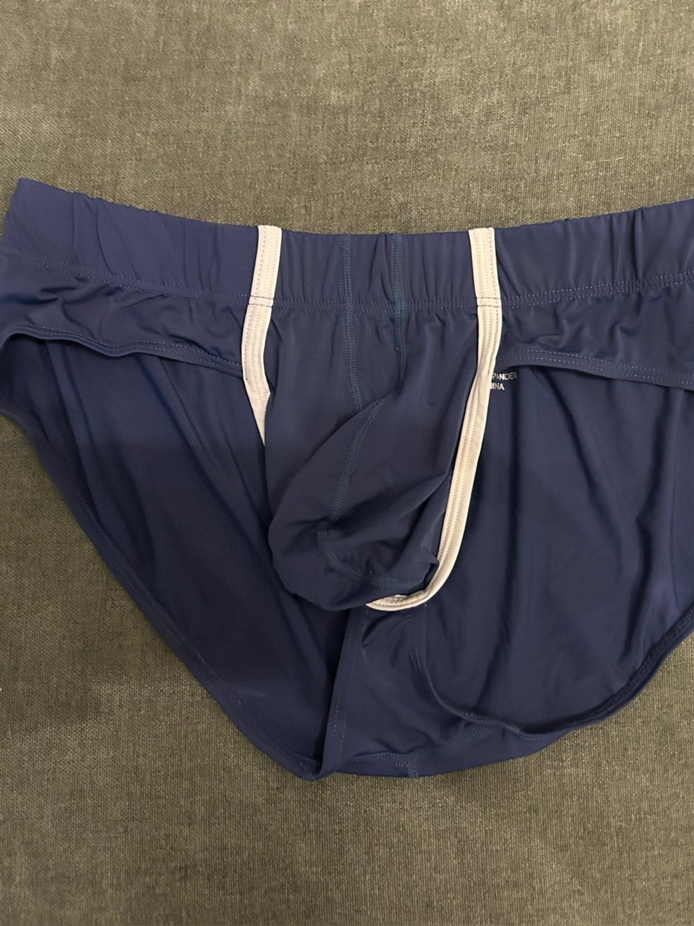 Circle Skater Brief in Navy with White Trim